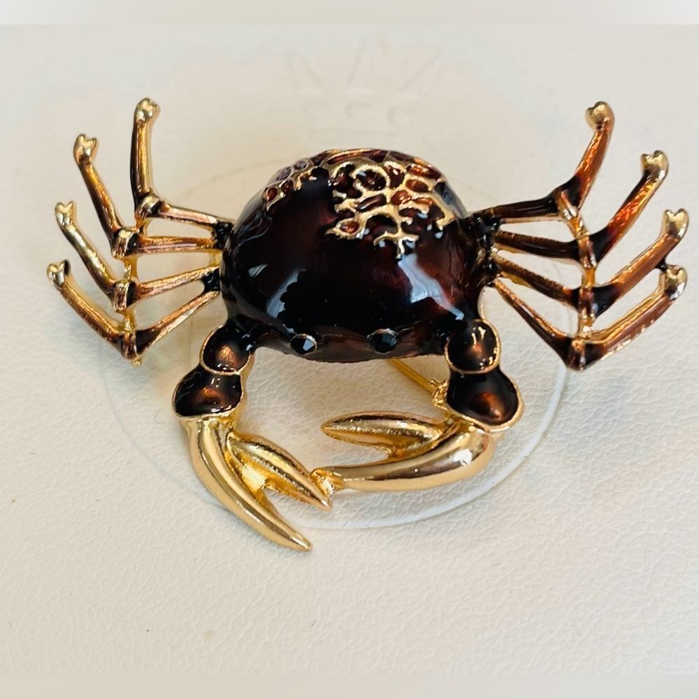 DEEP BROWN CRAB BROOCH‎
